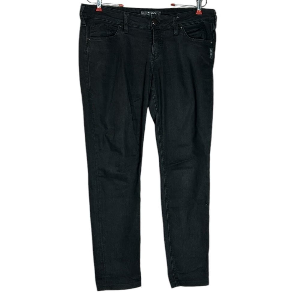 Silver jeans women’s size 30 black aiko skinny‎ hemmed denim pants